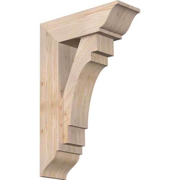 Ekena Millwork Merced Traditional Smooth Bracket w/ Offset Brace, Douglas Fir, 7 1/2"W x 22"D x 34"H BKT0806X22X34MRC01SDF - main